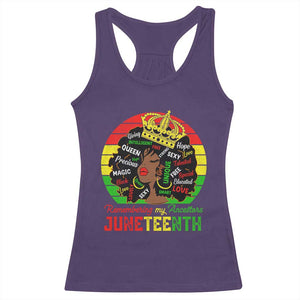 Black Women Racerback Tank Top Remembering My Ancestors Juneteenth Celebrate TS01 Purple Print Your Wear