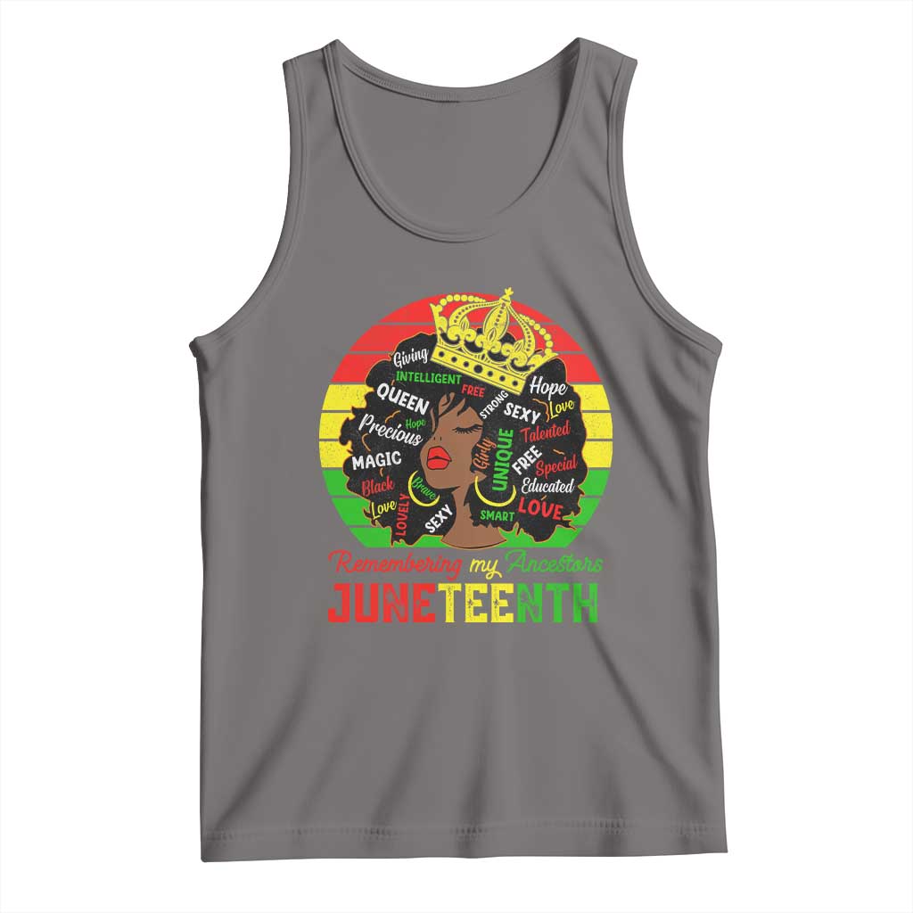 Black Women Tank Top Remembering My Ancestors Juneteenth Celebrate TS01 Deep Heather Print Your Wear