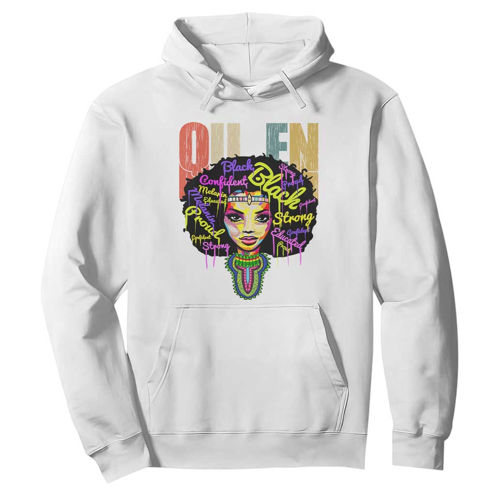 Black Queen Hoodie Proud Melanin Strong Educated Retro Vintage TS01 White Printyourwear