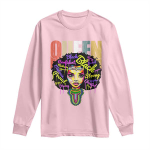 Black Queen Long Sleeve Shirt Proud Melanin Strong Educated Retro Vintage TS01 Light Pink Print Your Wear