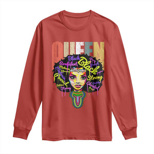 Black Queen Long Sleeve Shirt Proud Melanin Strong Educated Retro Vintage TS01 Red Print Your Wear