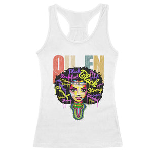 Black Queen Racerback Tank Top Proud Melanin Strong Educated Retro Vintage TS01 White Print Your Wear