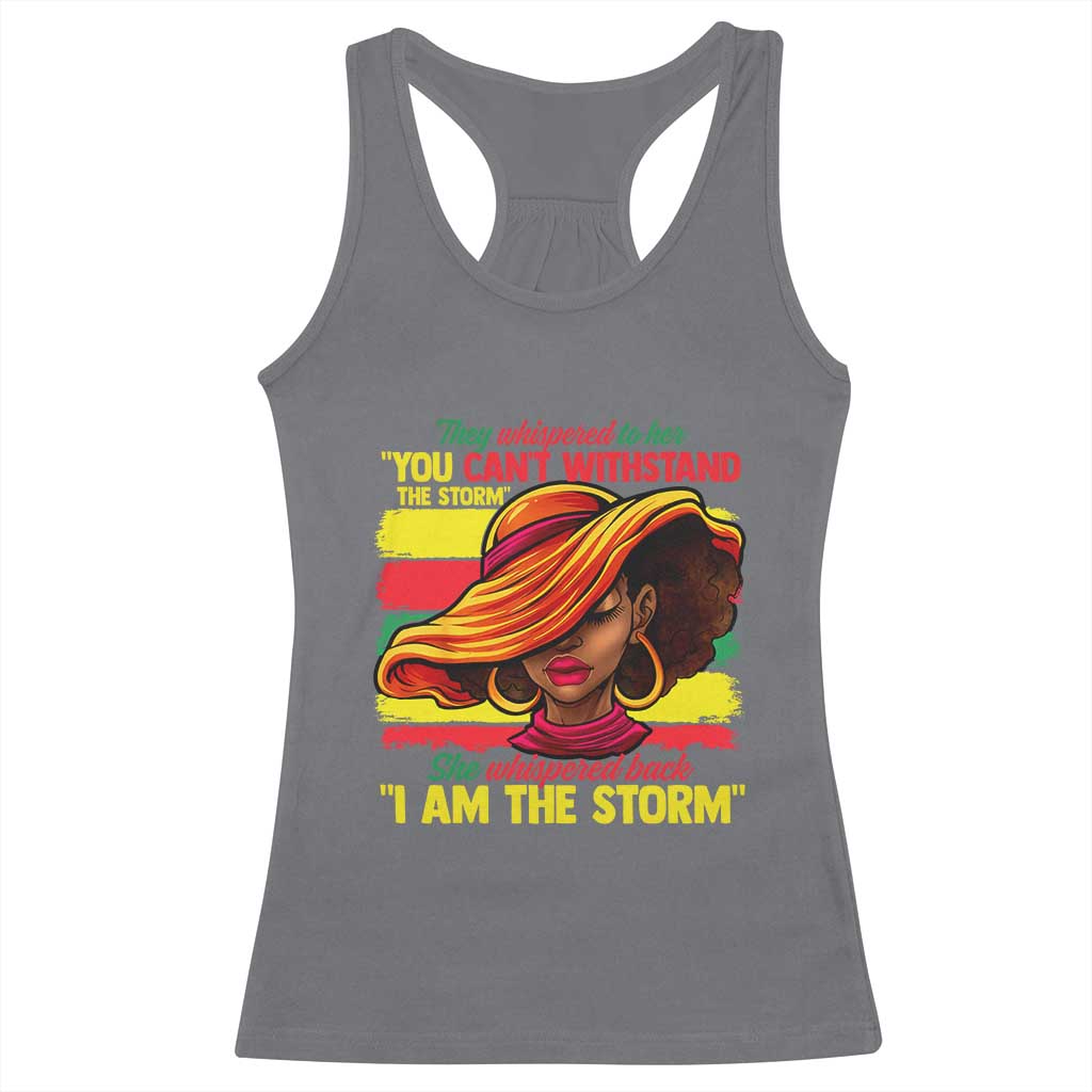 Proud Black African American Ladies Racerback Tank Top Black History Month TS01 Charcoal Print Your Wear