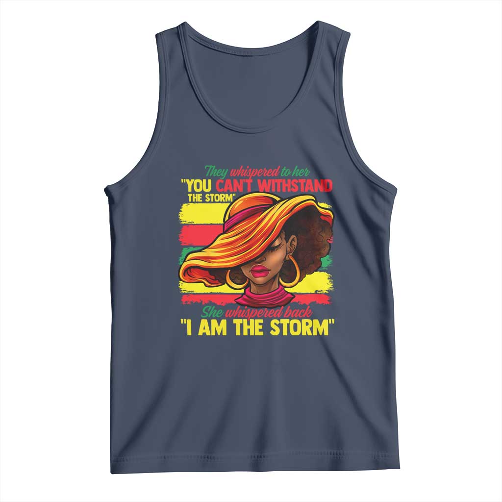 Proud Black African American Ladies Tank Top Black History Month TS01 Navy Print Your Wear