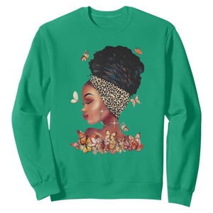 Black Girl Magic Afro Melanin Queen African American Women Sweatshirt TS01 Irish Green Printyourwear