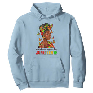 Remembering My Ancestors Juneteenth Celebrate Black Women Hoodie TS01 Light Blue Printyourwear