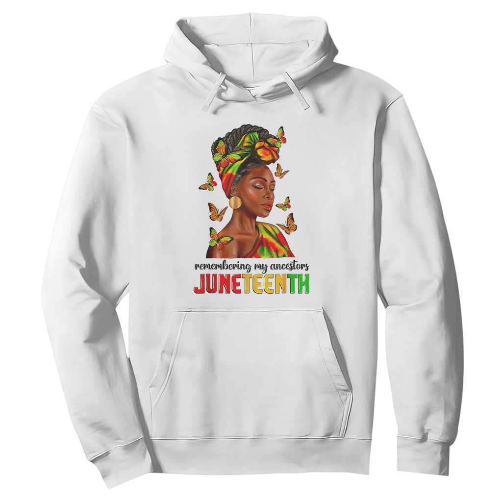 Remembering My Ancestors Juneteenth Celebrate Black Women Hoodie TS01 White Printyourwear