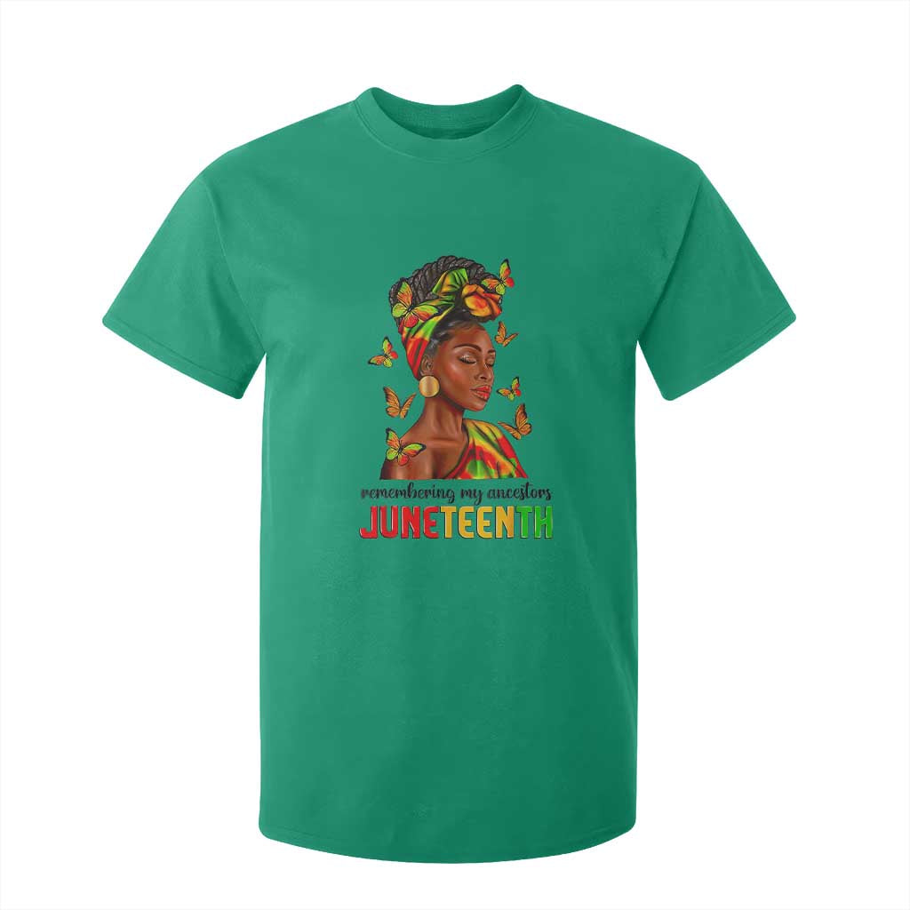 Black Women T Shirt For Kid Remembering My Ancestors Juneteenth Celebration TS01 Irish Green Print Your Wear