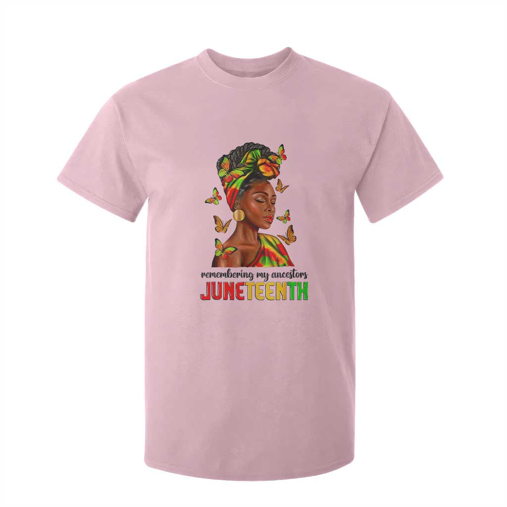 Black Women T Shirt For Kid Remembering My Ancestors Juneteenth Celebration TS01 Light Pink Print Your Wear