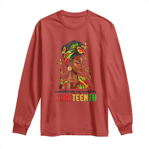 Black Women Long Sleeve Shirt Remembering My Ancestors Juneteenth Celebration TS01 Red Print Your Wear