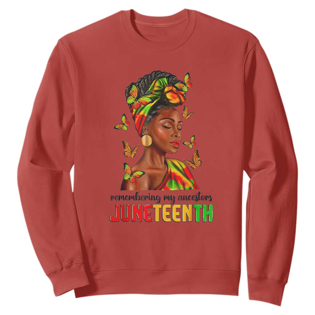 Remembering My Ancestors Juneteenth Celebrate Black Women Sweatshirt TS01 Red Printyourwear