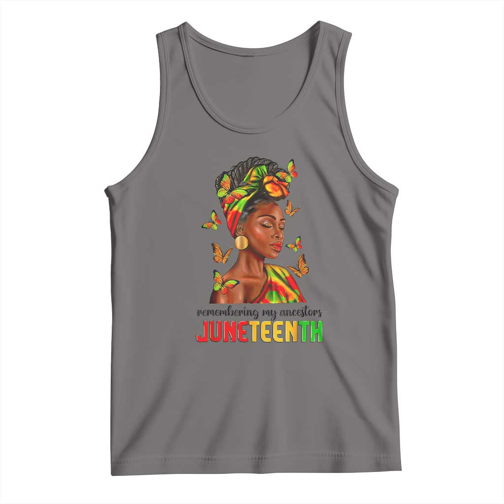 Black Women Tank Top Remembering My Ancestors Juneteenth Celebration TS01 Deep Heather Print Your Wear