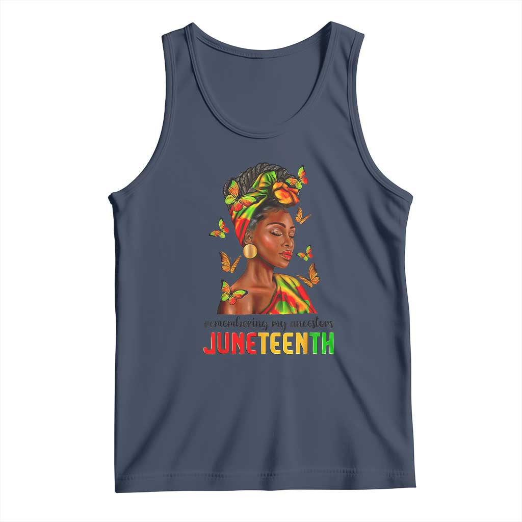 Black Women Tank Top Remembering My Ancestors Juneteenth Celebration TS01 Navy Print Your Wear