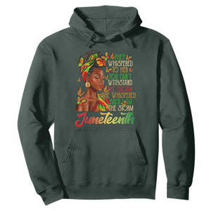 Juneteenth Hoodie I am The Storm Black Women Black History Month TS01 Dark Forest Green Printyourwear