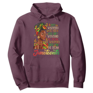 Juneteenth Hoodie I am The Storm Black Women Black History Month TS01 Maroon Printyourwear