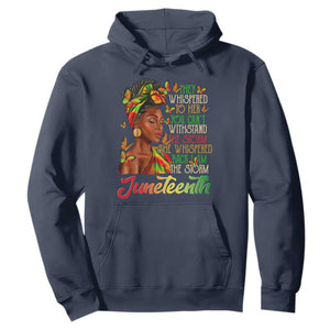 Juneteenth Hoodie I am The Storm Black Women Black History Month TS01 Navy Printyourwear