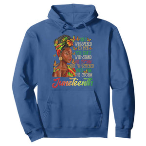 Juneteenth Hoodie I am The Storm Black Women Black History Month TS01 Royal Blue Printyourwear