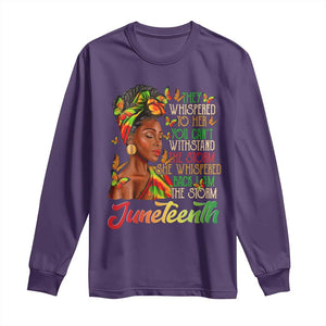 Juneteenth Black Women Long Sleeve Shirt I Am The Storm Black History Month TS01 Purple Print Your Wear