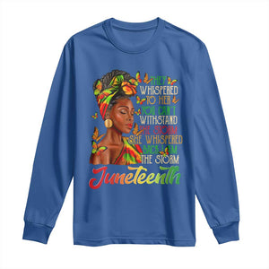 Juneteenth Black Women Long Sleeve Shirt I Am The Storm Black History Month TS01 Royal Blue Print Your Wear