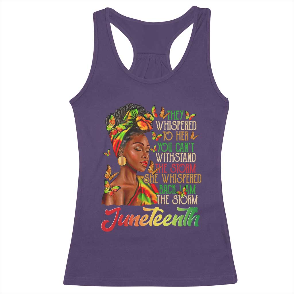 Juneteenth Black Women Racerback Tank Top I Am The Storm Black History Month TS01 Purple Print Your Wear
