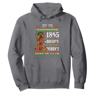 Juneteenth Hoodie For Black Women Because My Ancestor Weren't Free 1776 TS01 Charcoal Printyourwear