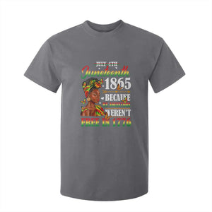 Juneteenth Black Women T Shirt For Kid Because My Ancestor Weren't Free in 1776 TS01 Charcoal Print Your Wear