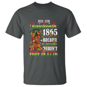 Juneteenth T Shirt For Black Women Because My Ancestor Weren't Free 1776 TS01 Dark Heather Printyourwear