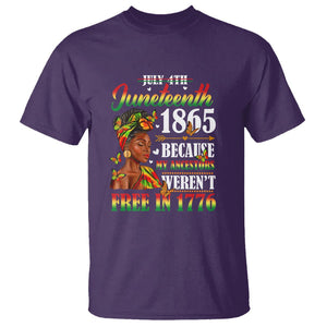 Juneteenth T Shirt For Black Women Because My Ancestor Weren't Free 1776 TS01 Purple Printyourwear