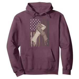 US Flag with Black & American Hands BLM Hoodie TS01 Maroon Printyourwear