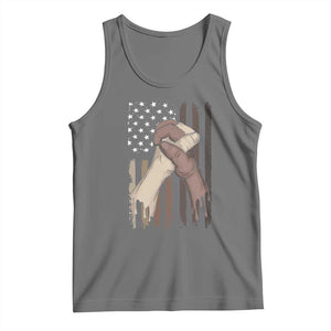 Black American Tank Top US Flag Holding Hands TS01 Black Heather Print Your Wear