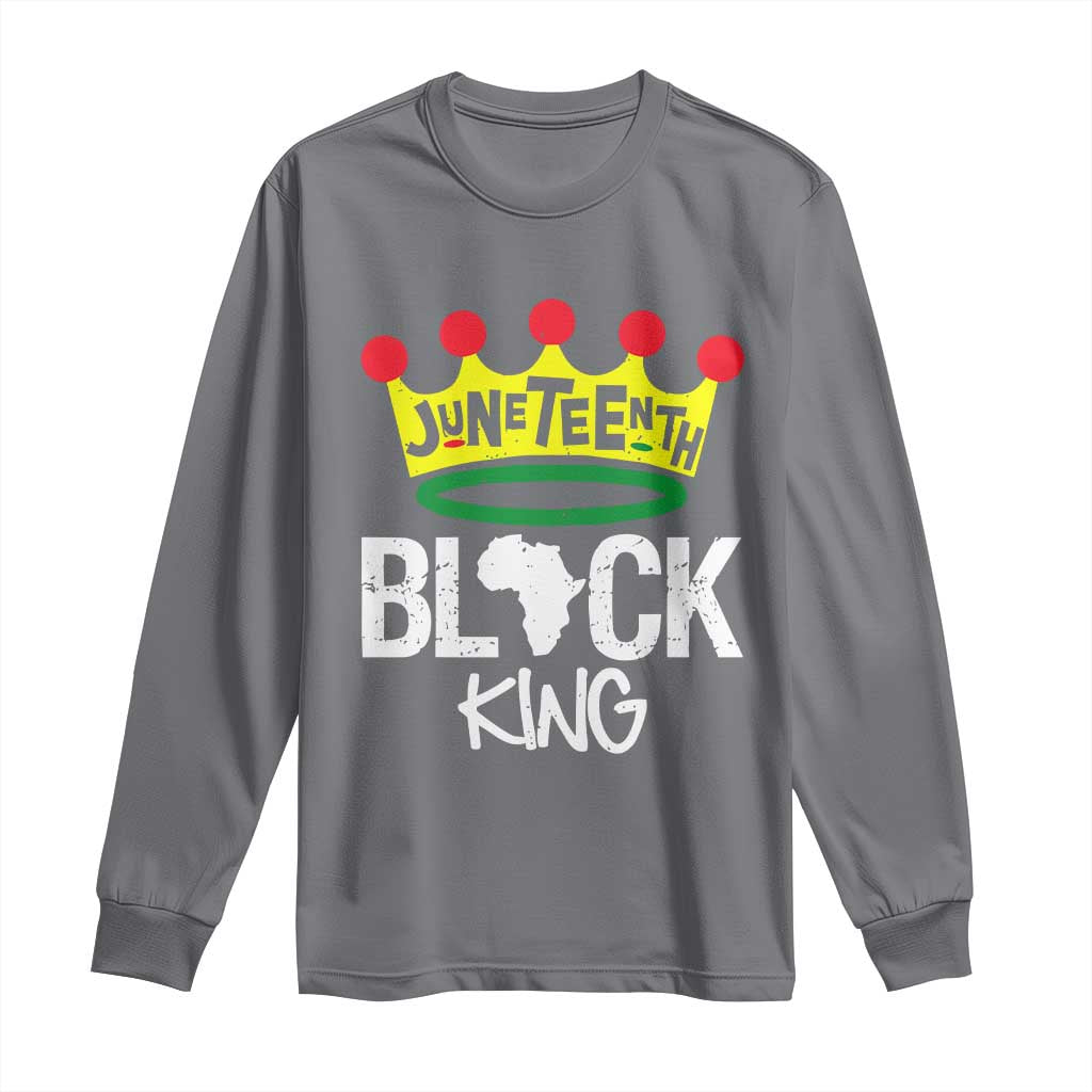 Juneteenth Black King Long Sleeve Shirt 1865 African Pride Black Power TS01 Charcoal Print Your Wear
