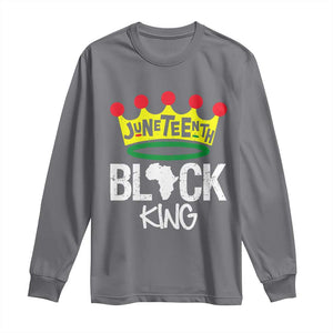 Juneteenth Black King Long Sleeve Shirt 1865 African Pride Black Power TS01 Charcoal Print Your Wear