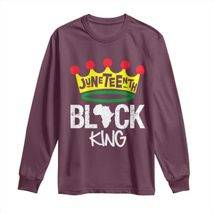 Juneteenth Black King Long Sleeve Shirt 1865 African Pride Black Power TS01 Maroon Print Your Wear