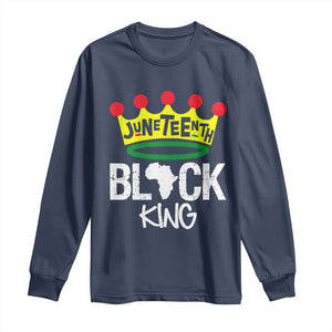 Juneteenth Black King Long Sleeve Shirt 1865 African Pride Black Power TS01 Navy Print Your Wear