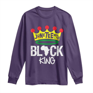 Juneteenth Black King Long Sleeve Shirt 1865 African Pride Black Power TS01 Purple Print Your Wear