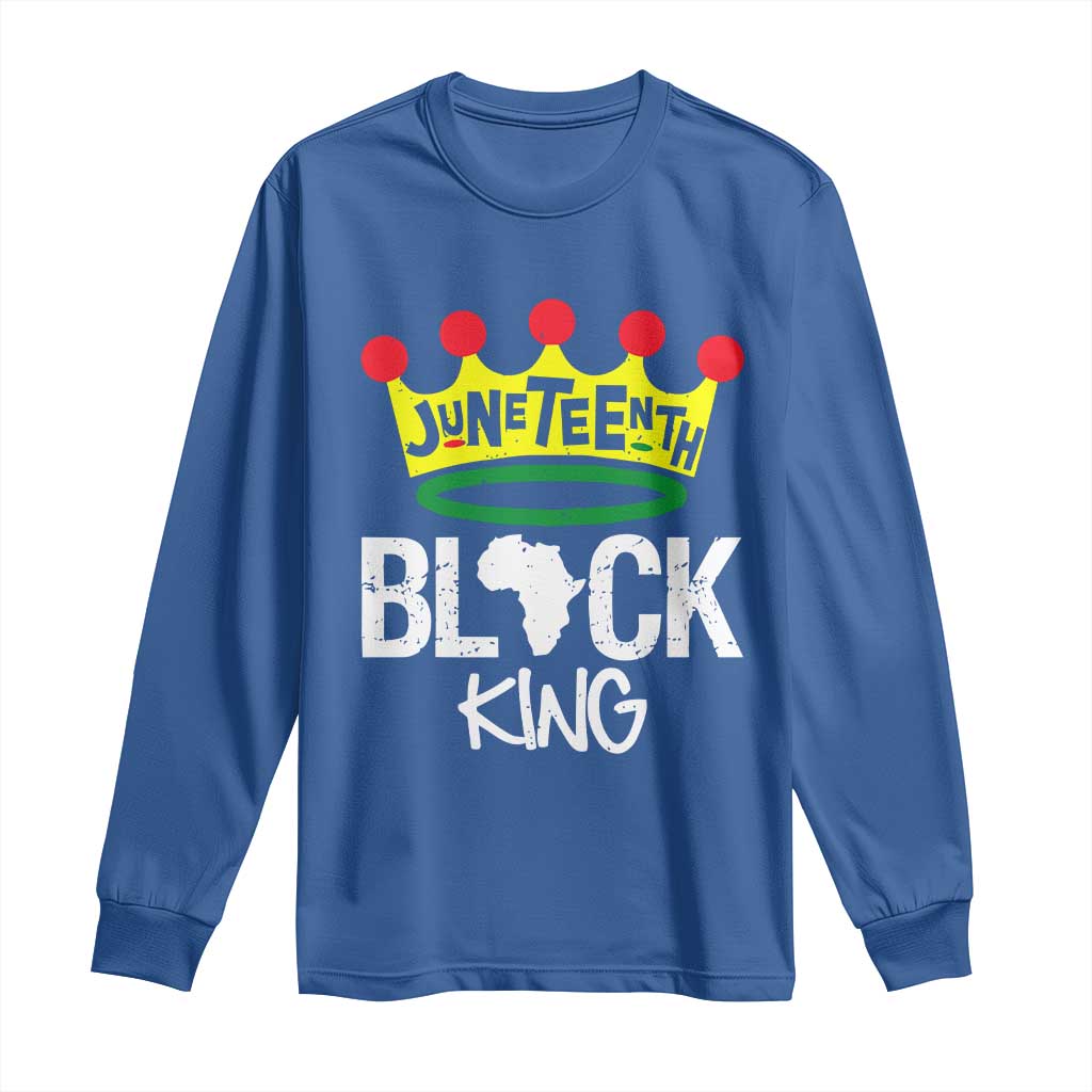 Juneteenth Black King Long Sleeve Shirt 1865 African Pride Black Power TS01 Royal Blue Print Your Wear
