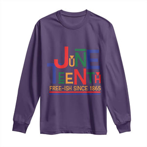 Free Ish Since 1865 Long Sleeve Shirt Juneteenth Celebration Retro TS01 Purple Print Your Wear