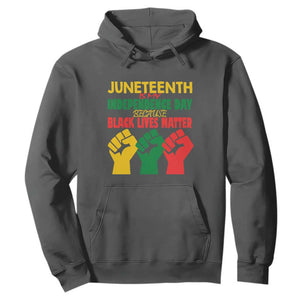 Juneteenth Is My Independence Day Hoodie Because BLM TS01 Dark Heather Printyourwear