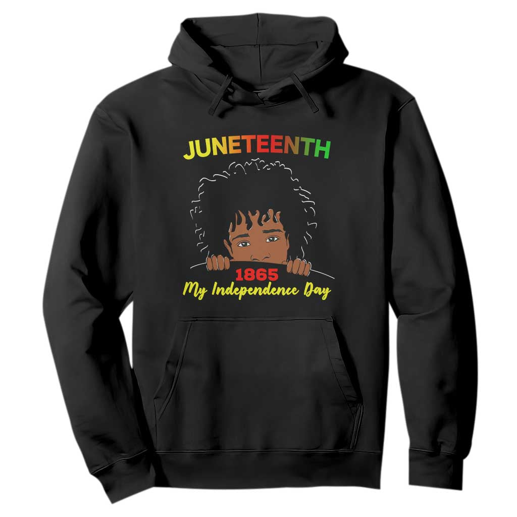 Happy Juneteenth Independence Hoodie Teen Youth Afro Locs Black Boy TS01 Black Printyourwear