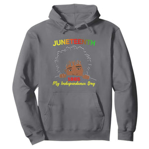 Happy Juneteenth Independence Hoodie Teen Youth Afro Locs Black Boy TS01 Charcoal Printyourwear