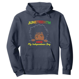 Happy Juneteenth Independence Hoodie Teen Youth Afro Locs Black Boy TS01 Navy Printyourwear