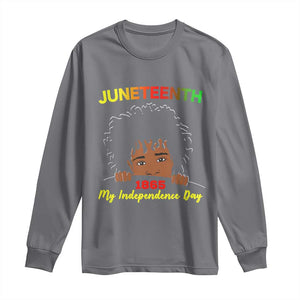 Celebrate Juneteenth Independence Long Sleeve Shirt Teen Youth Afro Locs Black Boy TS01 Charcoal Print Your Wear