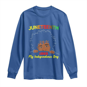 Celebrate Juneteenth Independence Long Sleeve Shirt Teen Youth Afro Locs Black Boy TS01 Royal Blue Print Your Wear