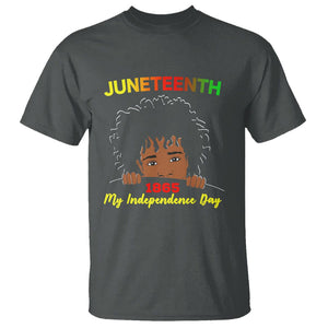 Happy Juneteenth Independence T Shirt Teen Youth Afro Locs Black Boy TS01 Dark Heather Printyourwear