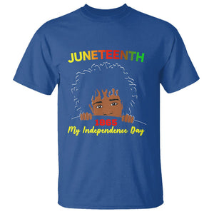 Happy Juneteenth Independence T Shirt Teen Youth Afro Locs Black Boy TS01 Royal Blue Printyourwear