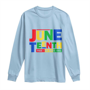 Juneteenth Free Ish Since 1865 Long Sleeve Shirt TS01 Light Blue Print Your Wear