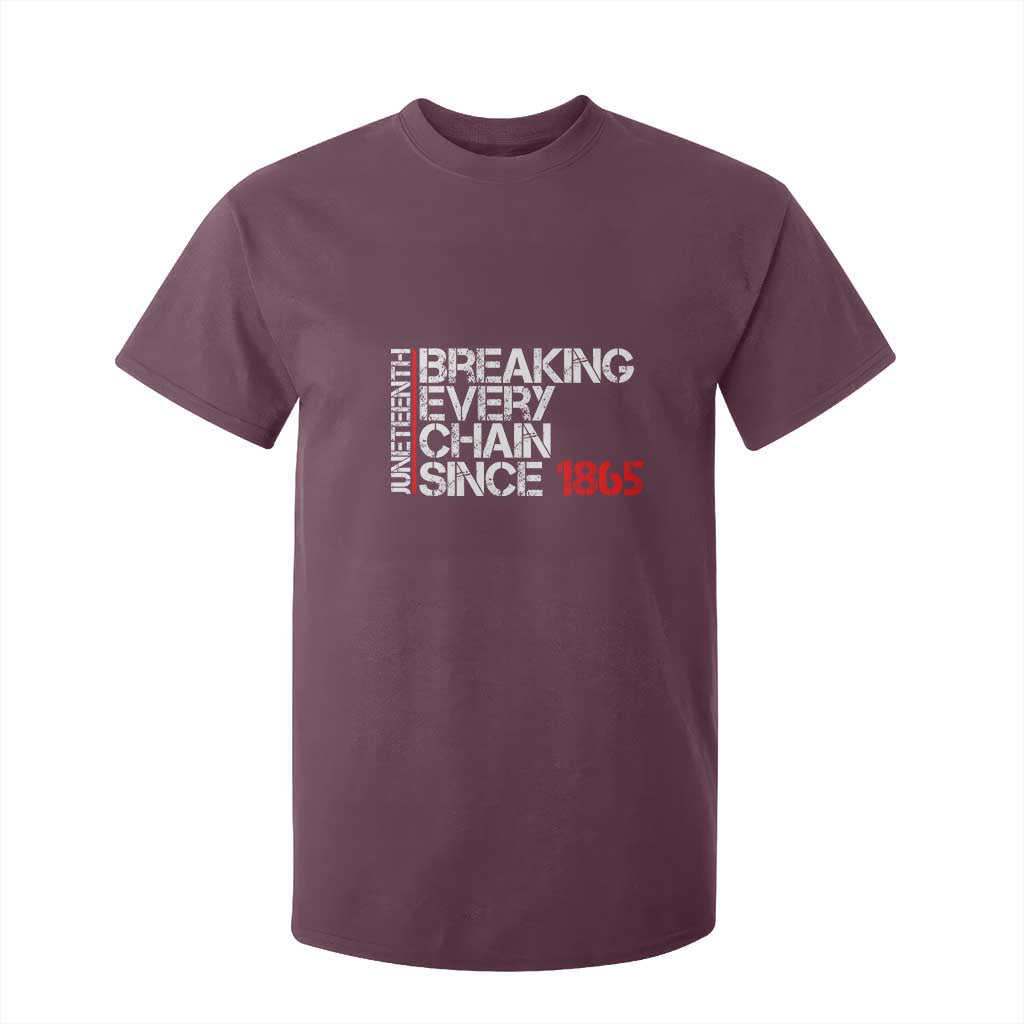 Juneteenth Breaking Every Chain T Shirt For Kid Since 1865 TS01 Maroon Print Your Wear