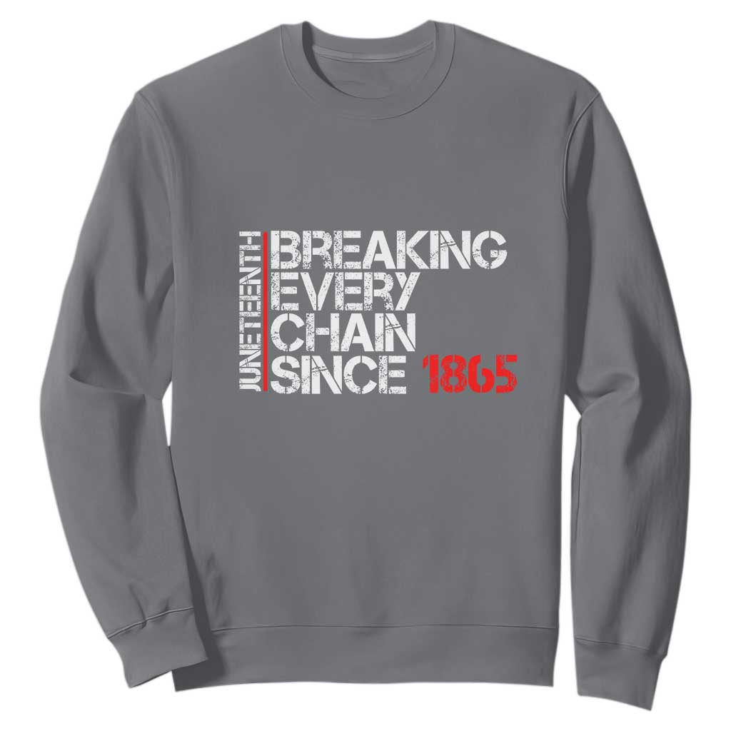 Juneteenth Breaking Every Chain Sweatshirt Since 1865 TS01 Charcoal Printyourwear