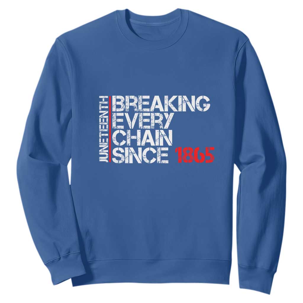 Juneteenth Breaking Every Chain Sweatshirt Since 1865 TS01 Royal Blue Printyourwear