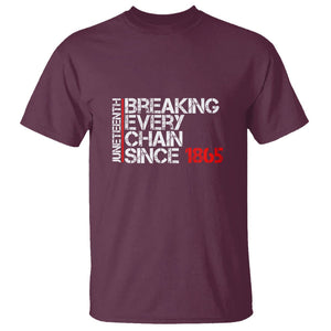 Juneteenth Breaking Every Chain T Shirt Since 1865 TS01 Maroon Printyourwear